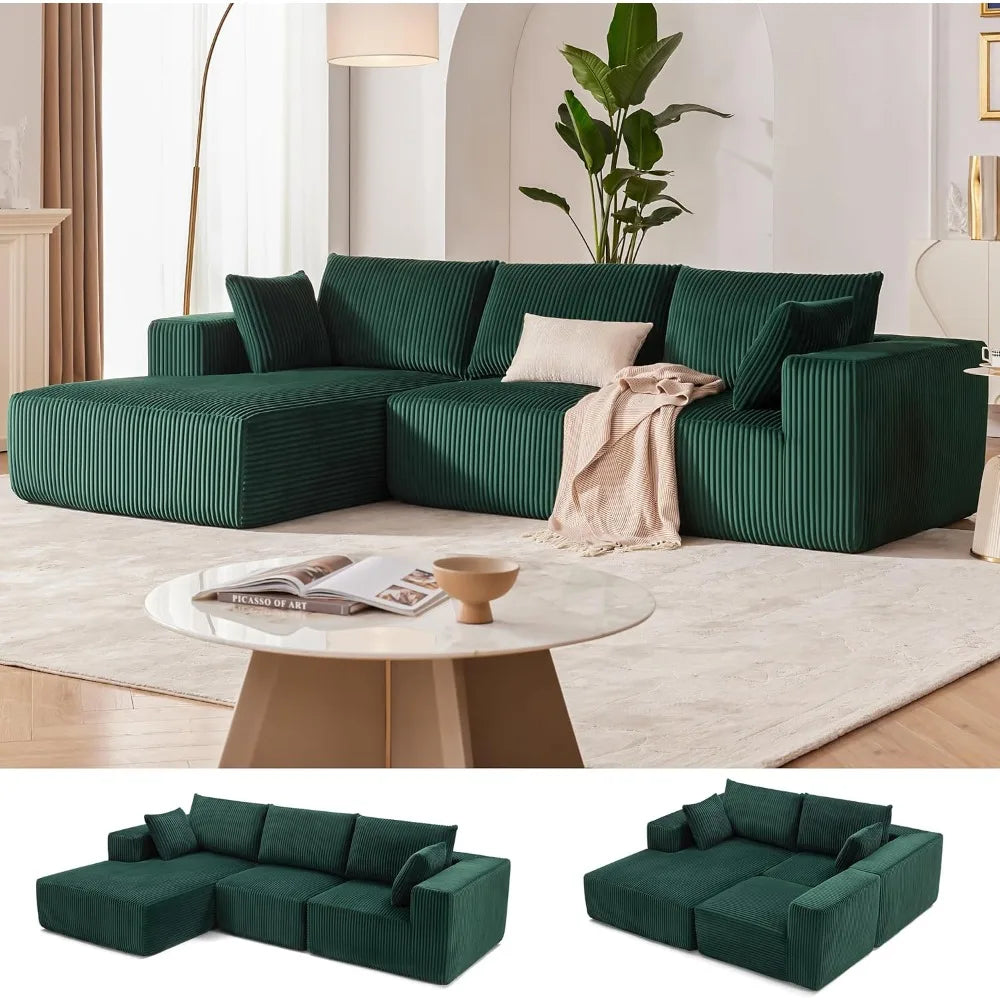 108” Modular Sectional Sofa, Cloud Sectional Couch with Deep Seat, Modern Modular L-Shape Sofa Couch with Chaise,Upholstered Cou