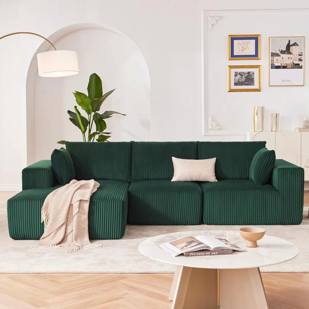 108” Modular Sectional Sofa, Cloud Sectional Couch with Deep Seat, Modern Modular L-Shape Sofa Couch with Chaise,Upholstered Cou