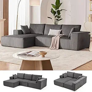 108” Modular Sectional Sofa, Cloud Sectional Couch with Deep Seat, Modern Modular L-Shape Sofa Couch with Chaise,Upholstered Cou