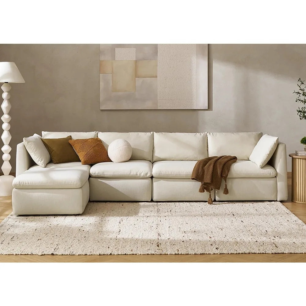 Oversized Modular Sectional Sofa with Fully Removable Covers and Storage, Convertible U & L Shaped Sectionals, Modern Cloud Couch