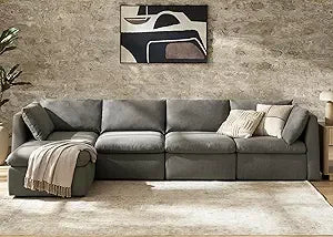 Oversized Modular Sectional Sofa with Fully Removable Covers and Storage, Convertible U & L Shaped Sectionals, Modern Cloud Couch