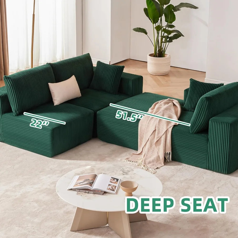 108” Modular Sectional Sofa, Cloud Sectional Couch with Deep Seat, Modern Modular L-Shape Sofa Couch with Chaise,Upholstered Cou